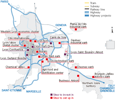 Les quartiers des affaires de Lyon