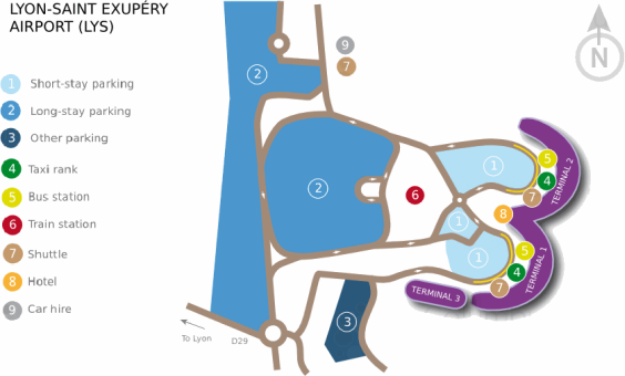 Plan aéroport Lyon 'LYS)